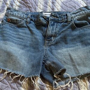 Hudson Jeans Light Blue Denim Shorts with Frayed Hem